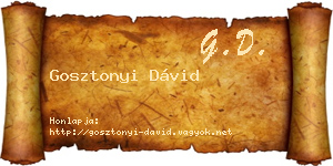 Gosztonyi Dávid névjegykártya