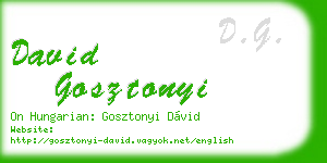 david gosztonyi business card