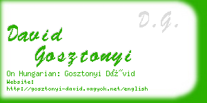 david gosztonyi business card